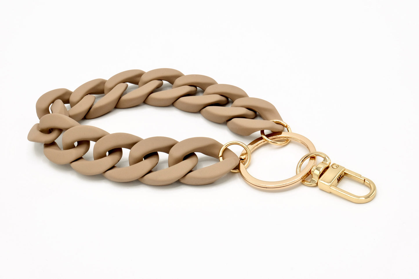 Schlusselanhanger mit Karabiner Rubber Edition Beige flexibel und robust-29drops