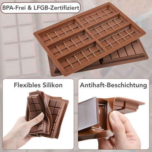 Schokoladenform aus Silikon für 6 Tafeln - Form 3