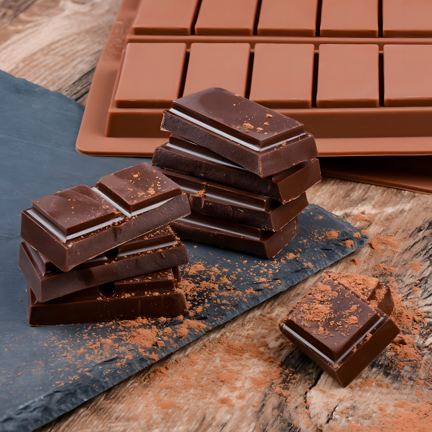 Schokoladenform aus Silikon für 6 Tafeln - Form 3