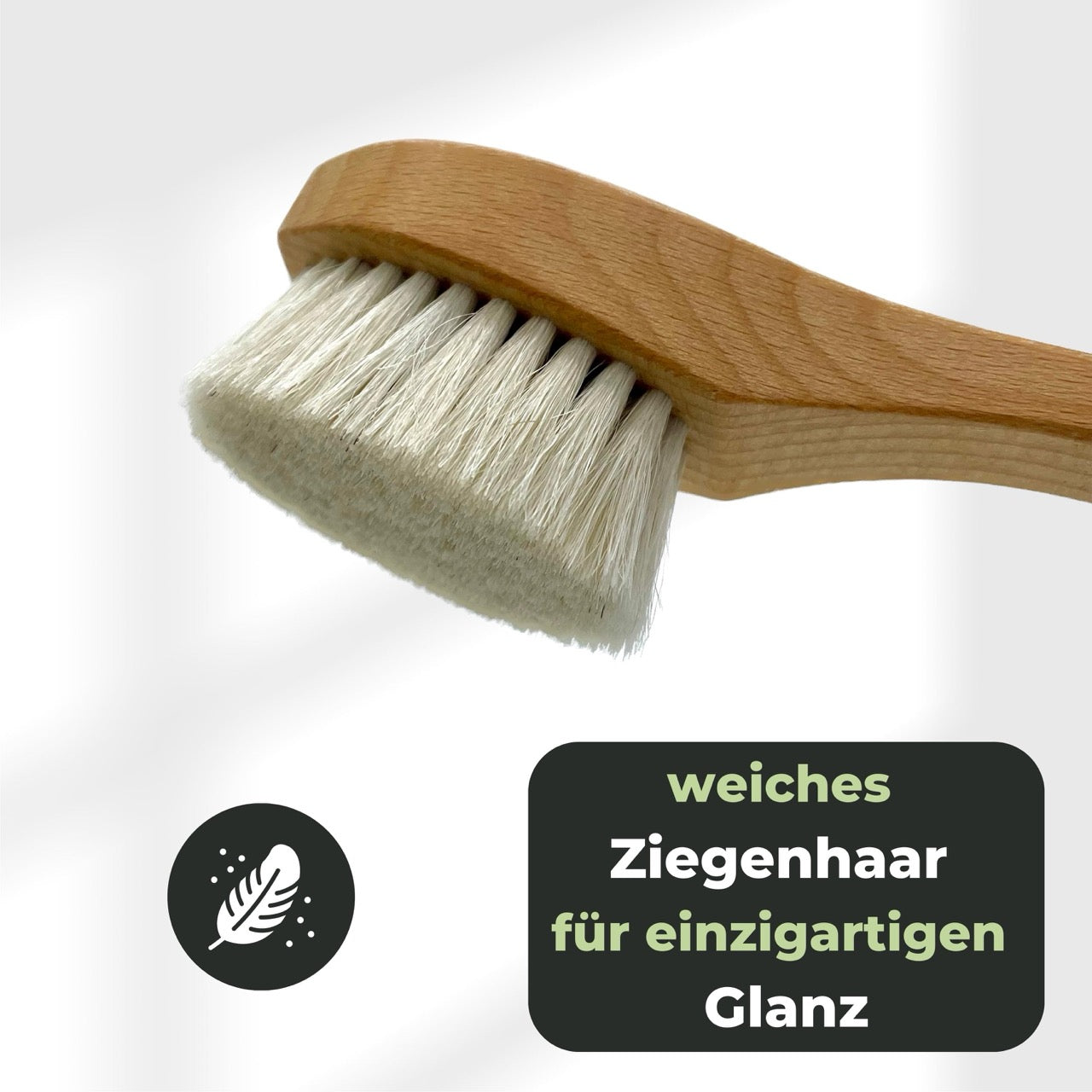 Weiche Schuhbürste aus Ziegenhaar für strahlenden Glanz