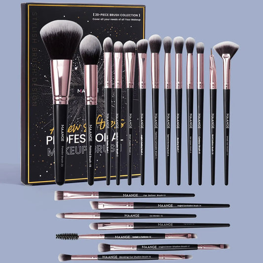 Maange 20 Stück Make-up-Pinsel Set mit Box für Profis-Yabubest - Home & More