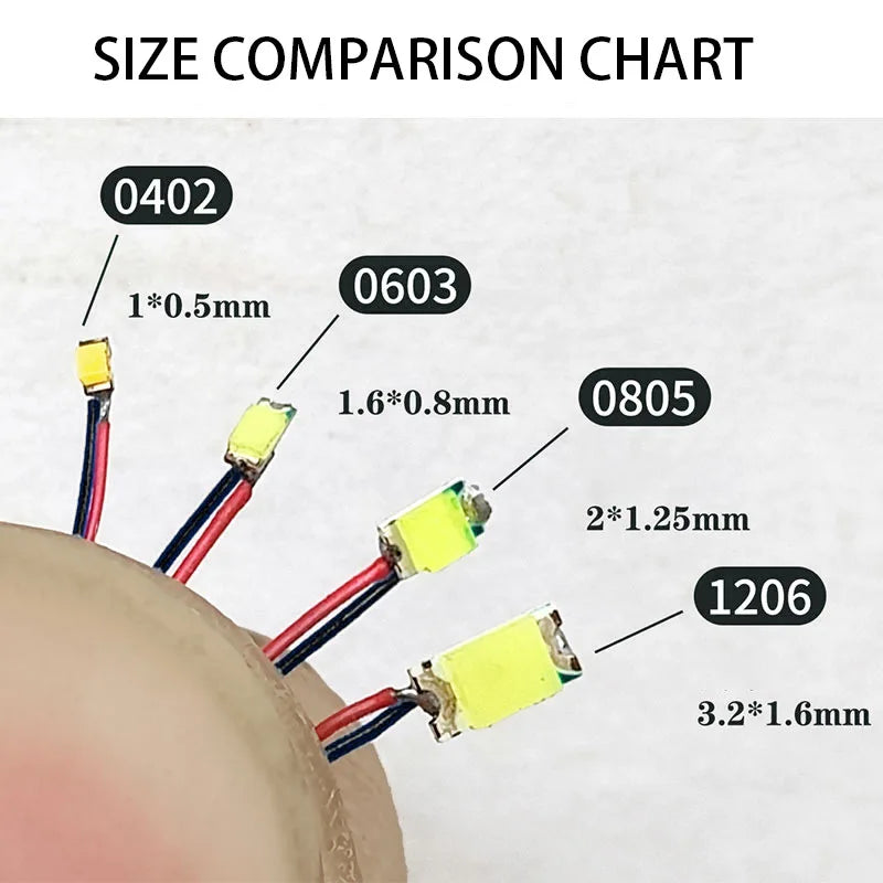 SMD LED-Licht 3V mit 30cm Draht für Modellbau, 10er Set