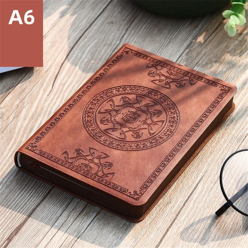Tragbares Vintage Leder-Notizbuch mit 280 Seiten für unterwegs