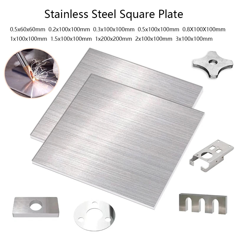 Korrosionsbeständige polierte Edelstahlplatte 100x100/200x200mm, 0,2-3mm Stärke