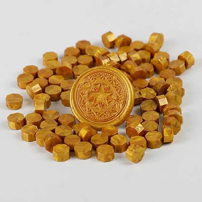 200 Stück Wachsdruckperlen für Siegel, Retro Versiegelung in Gold