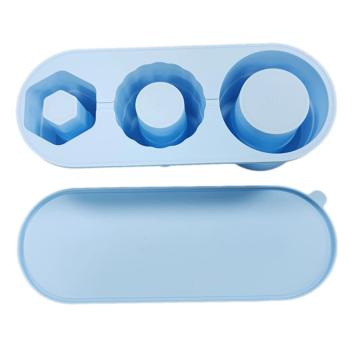 Zylinder Eiswürfelform aus Silikon zusammenklappbar mit 3 Gittern