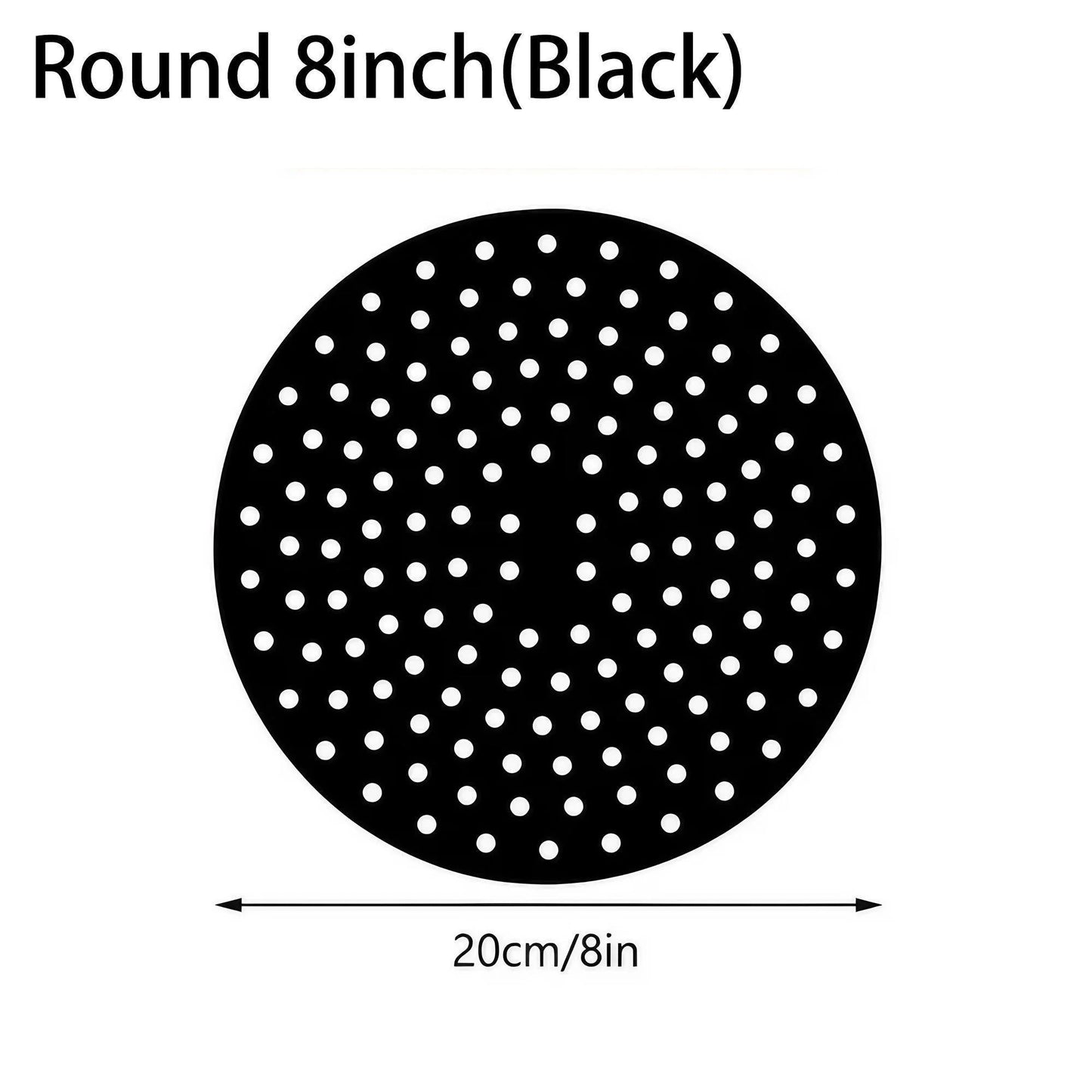 Silikon Heißluftfritteusen-Einlage perforiert rund - quadratisch 7,5-9 Zoll