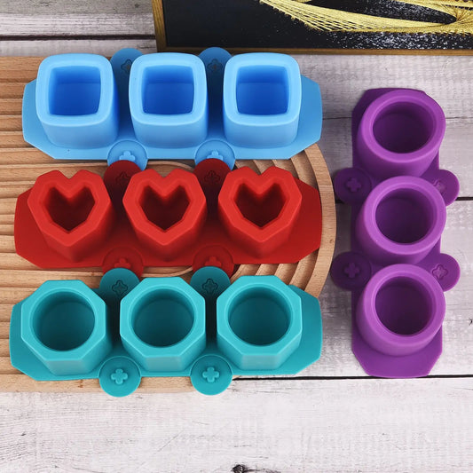 3-Loch Runde Silikonform für Beton Blumentopf DIY Deko Sukkulenten