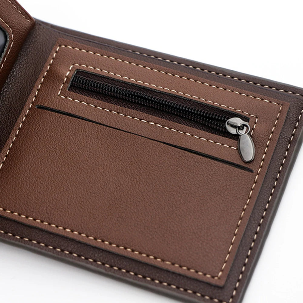 Schlanke Herren Brieftasche, matt, mit Münzfach-Reißverschluss und Kartenhalter