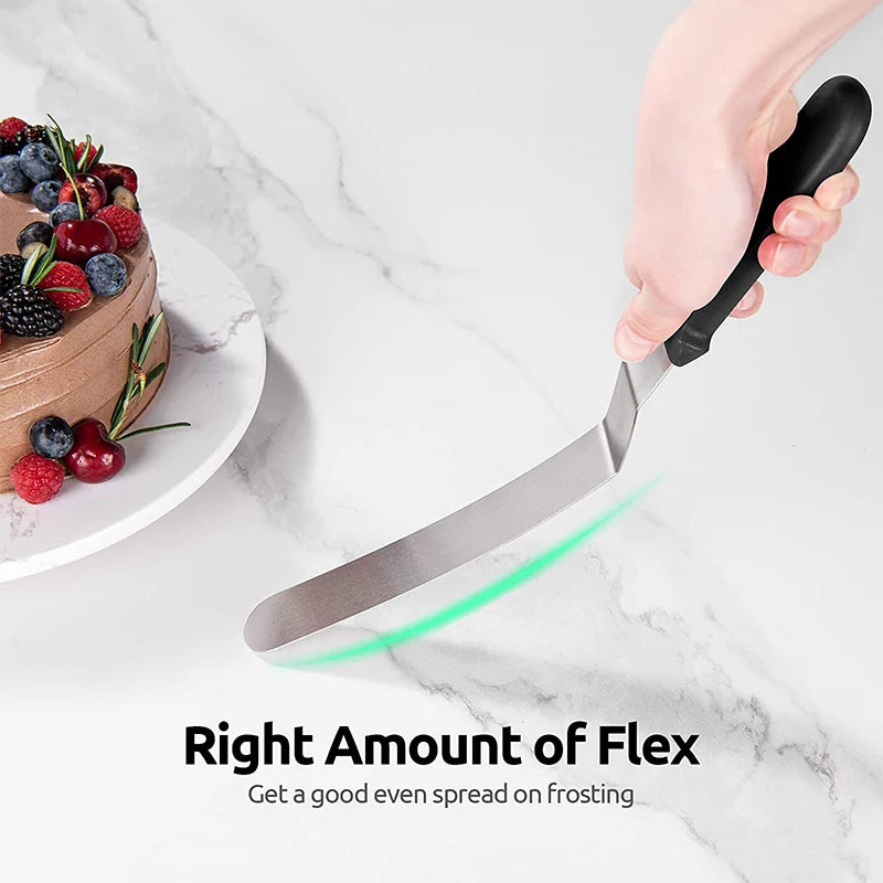 Präziser Kuchen-Offset-Spatel aus Edelstahl mit ergonomischem Griff – perfekt glasieren