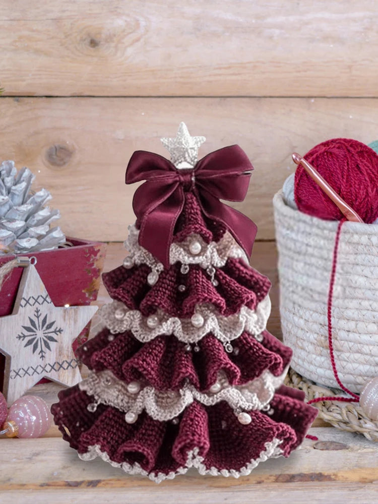 DIY gehäkeltes Weihnachtsbaum-Dekorationsset für Anfänger