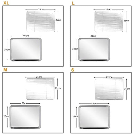 Rechteckiges Edelstahl Backform Set mit abnehmbarem Kühlregal