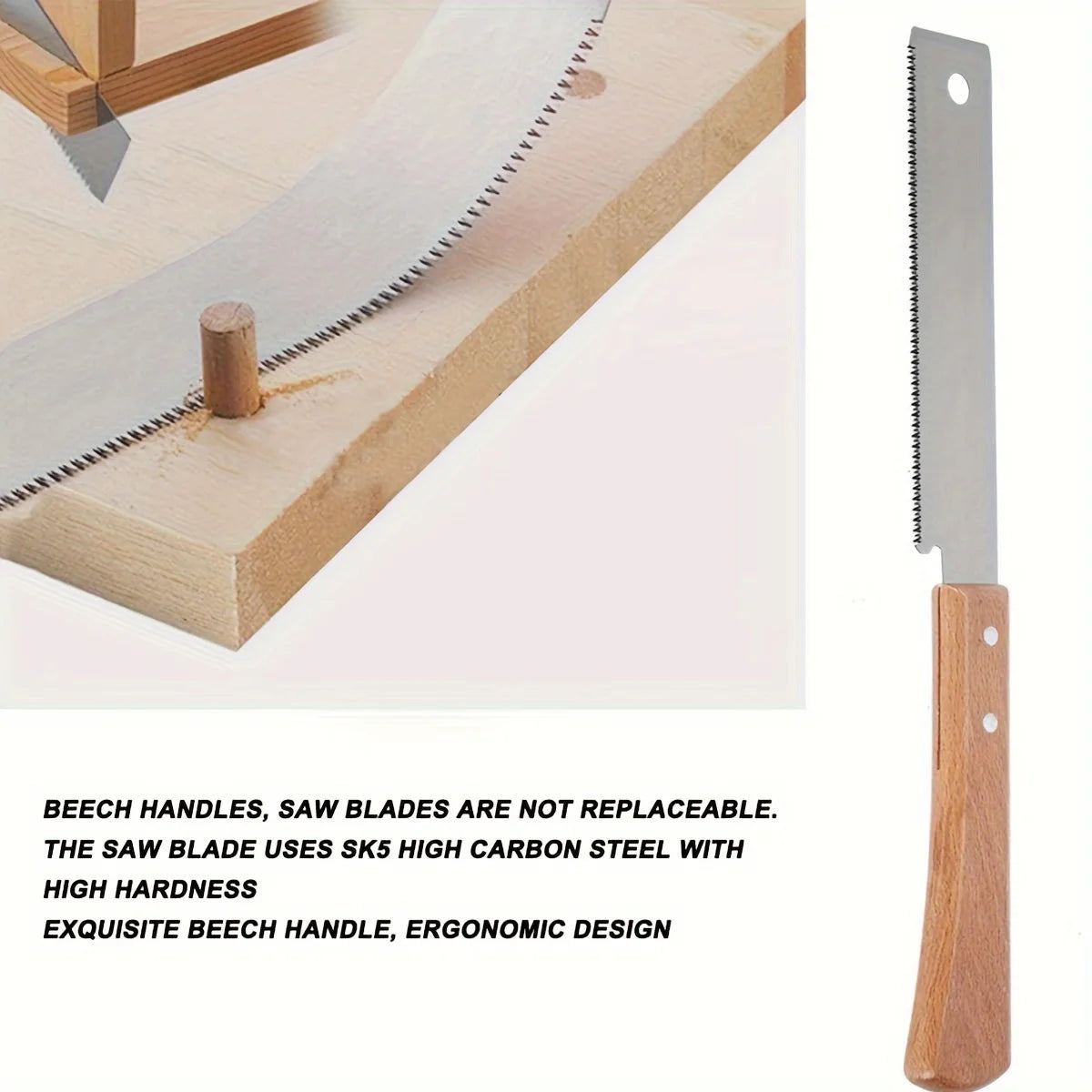 Kompakte 12 Zoll Handsäge für Holz, bündiger Schnitt, Heimwerker-Zugsäge