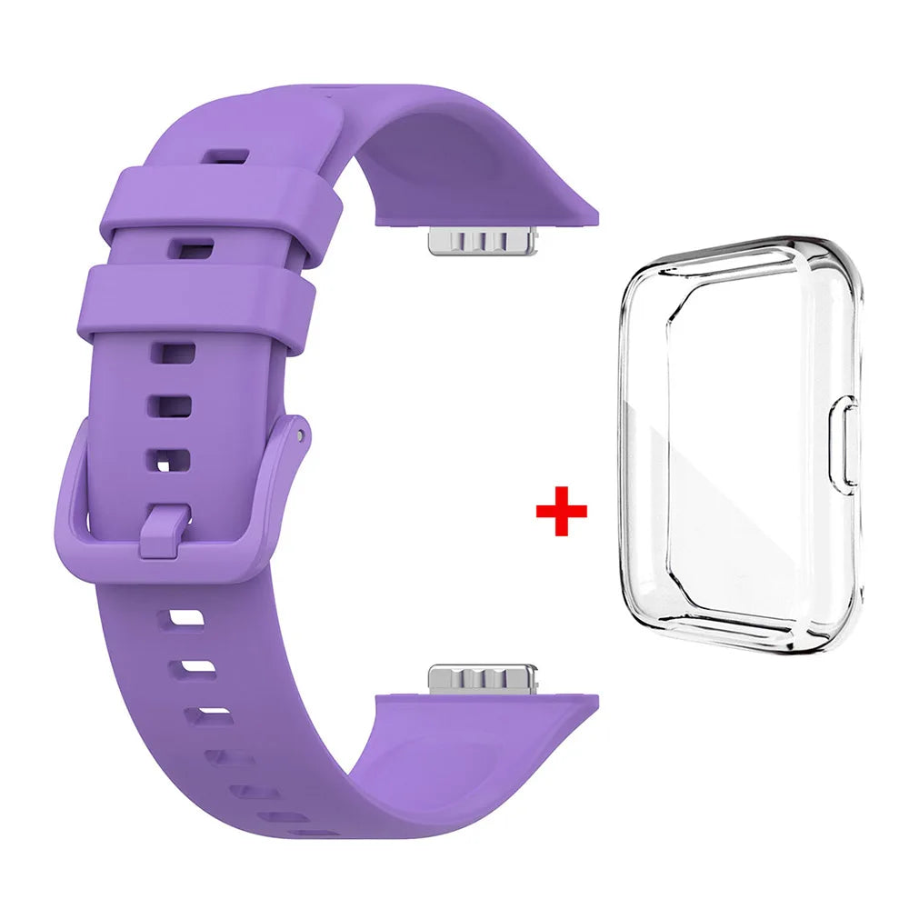 Flexibles Silikonarmband - transparente TPU-Hülle – Ersatz für Huawei Watch Fit 2