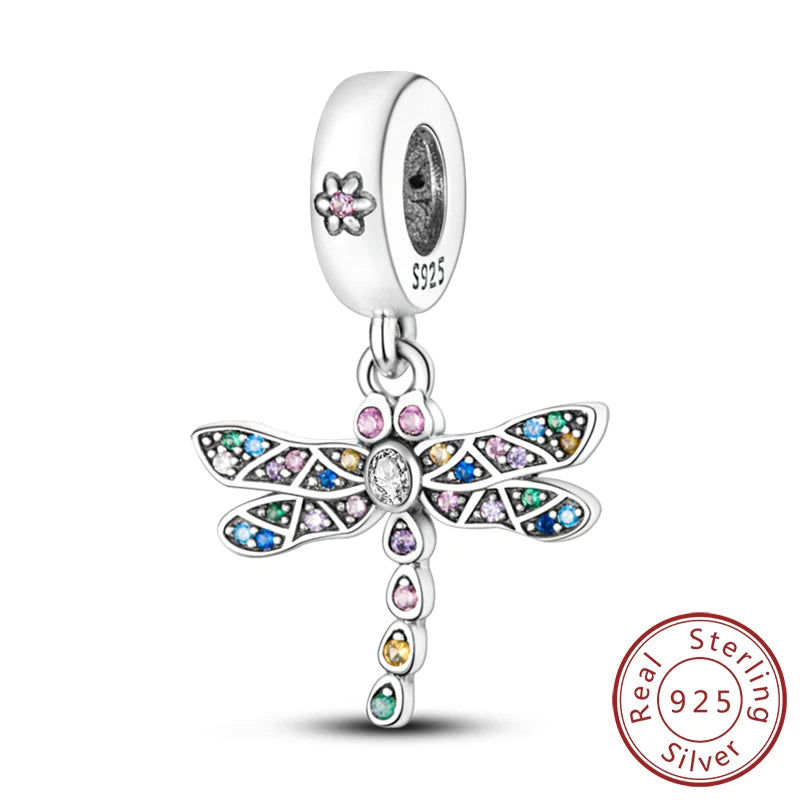 Funkelnder Schmetterlings-Charm aus 925 Sterlingsilber mit Zirkon – Elegant - Leicht