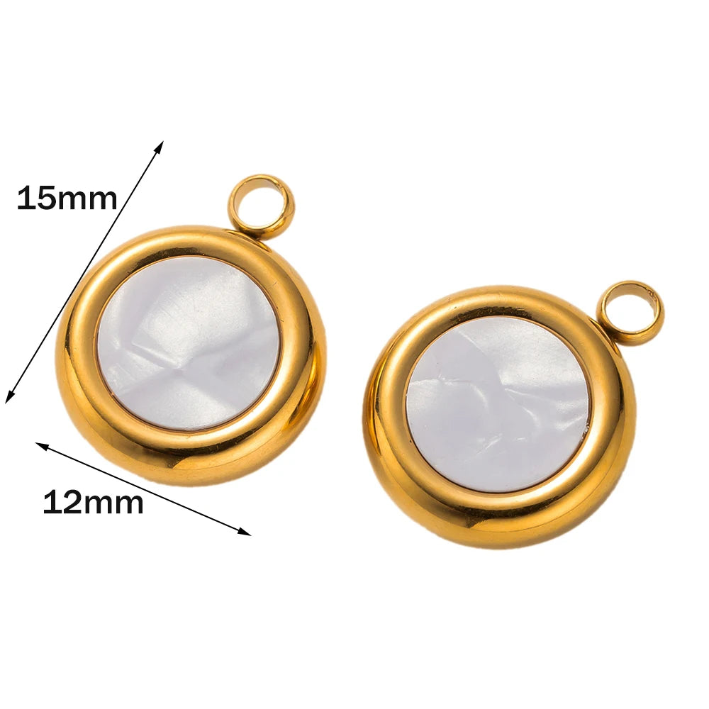 5er Set Edelstahl Charms Gold für Schmuckherstellung DIY Zubehör