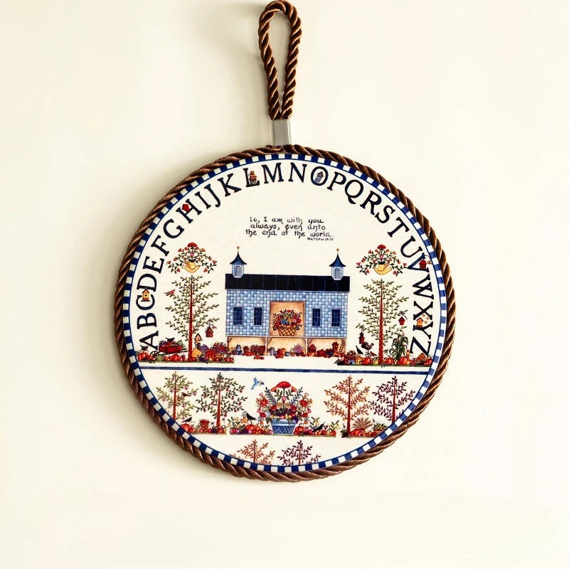 Runde Keramik Tisch Matte 17x17 cm Hitzebeständig Isolierpad Retro Stil