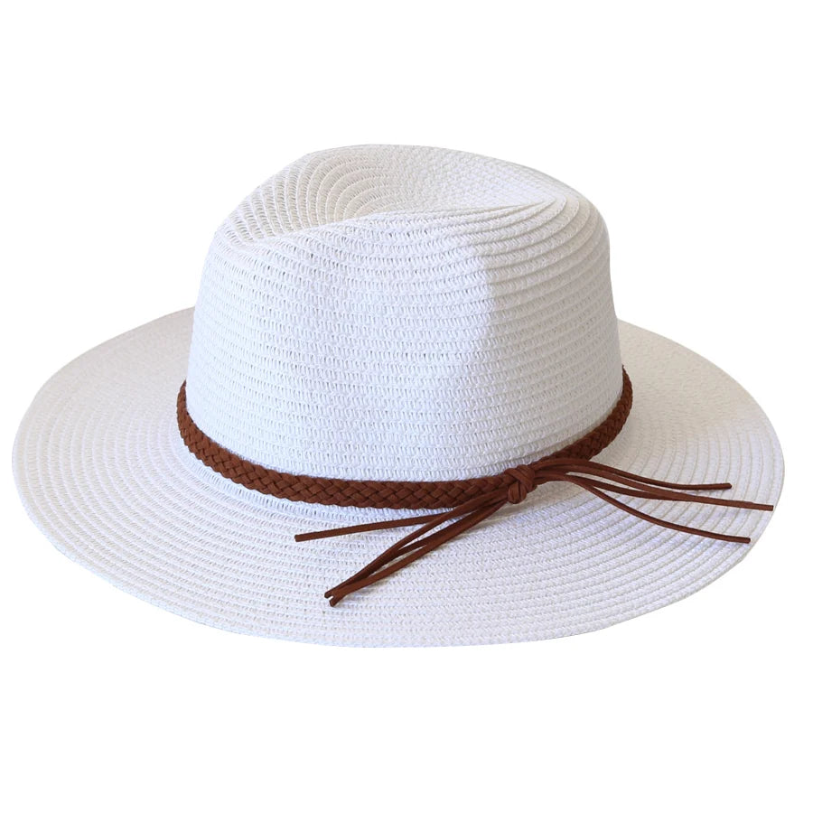 Stylischer Unisex Strohhut mit breiter Krempe – Leicht - UV-Schutz fürs Sommerlicht