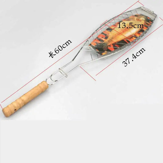 Premium klappbarer BBQ-Grill aus Edelstahl 304 mit Holzgriff für 2-3 Personen