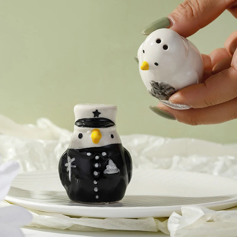 Niedliche 2er Keramik Pinguin Salz- - Pfeffer Shaker – Stilvolle Tischdeko