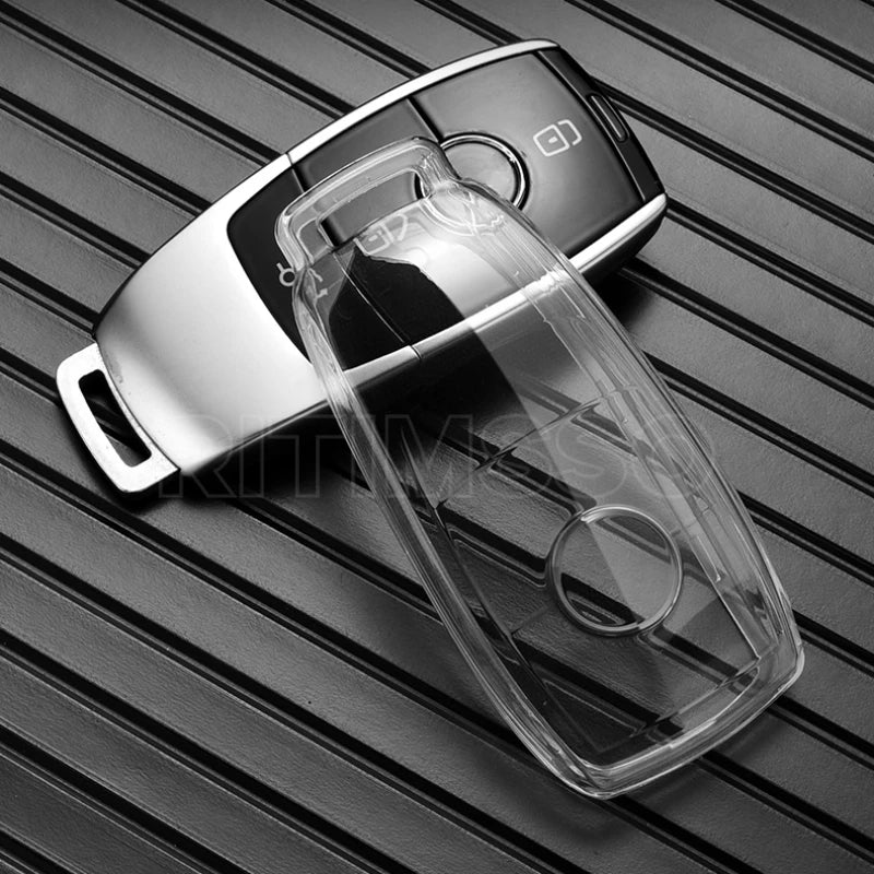 Transparente TPU-Schutzhülle für Mercedes E C S GLC Schlüssel – Kratzfest - Wasserfest