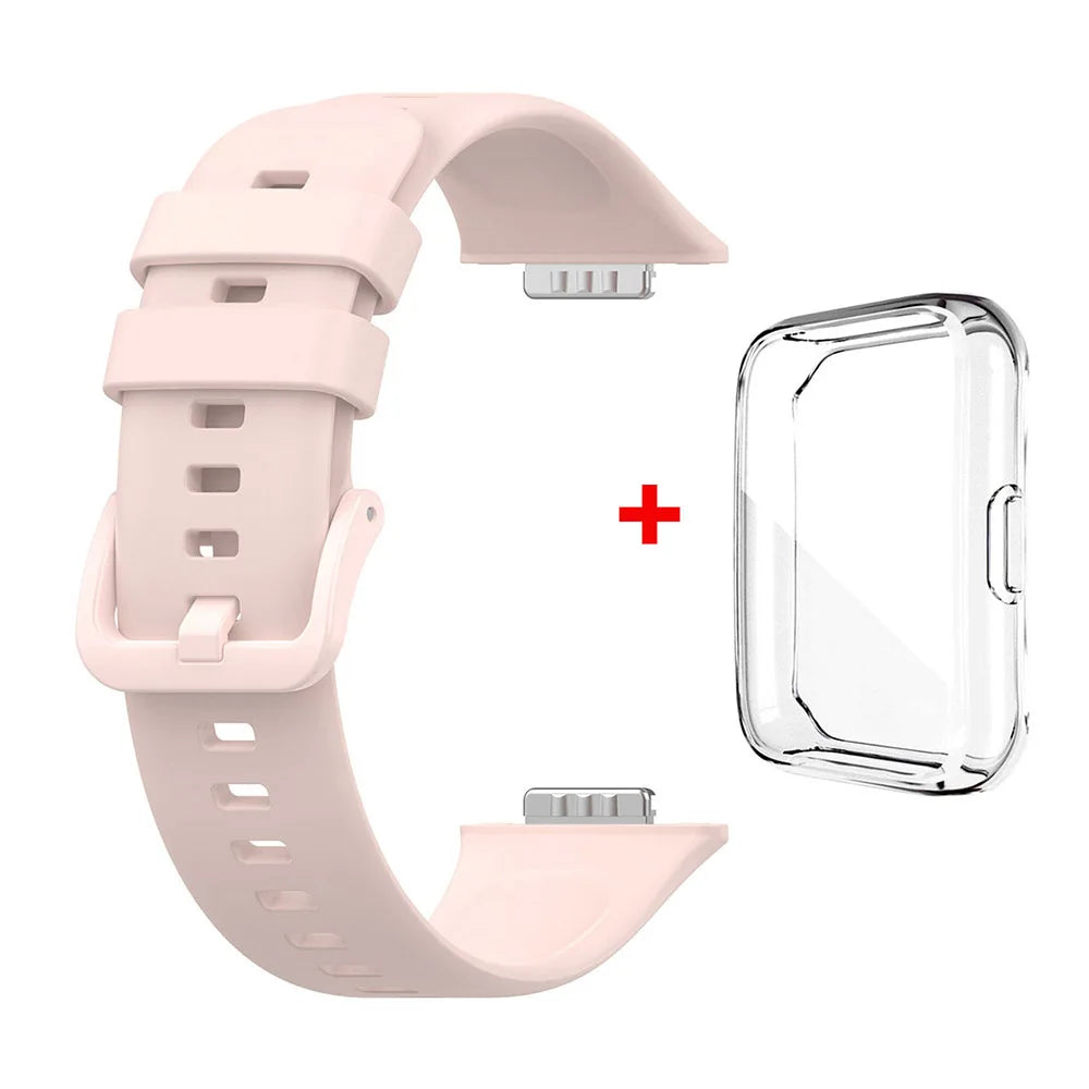 Flexibles Silikonarmband - transparente TPU-Hülle – Ersatz für Huawei Watch Fit 2