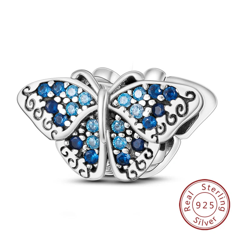 Funkelnder Schmetterlings-Charm aus 925 Sterlingsilber mit Zirkon – Elegant - Leicht