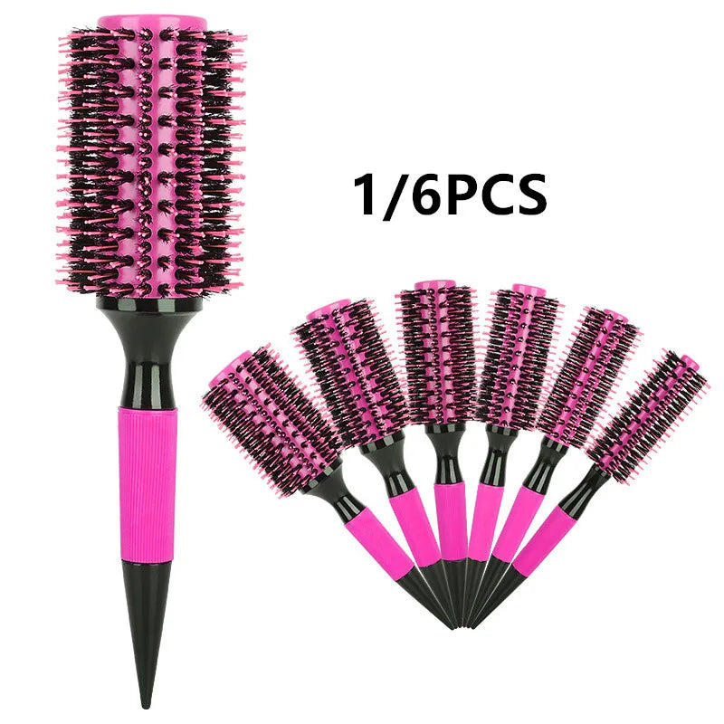 Multifunktionales Kammset mit Holzgriff und Nylon Wildschweinborsten für Salon Styling