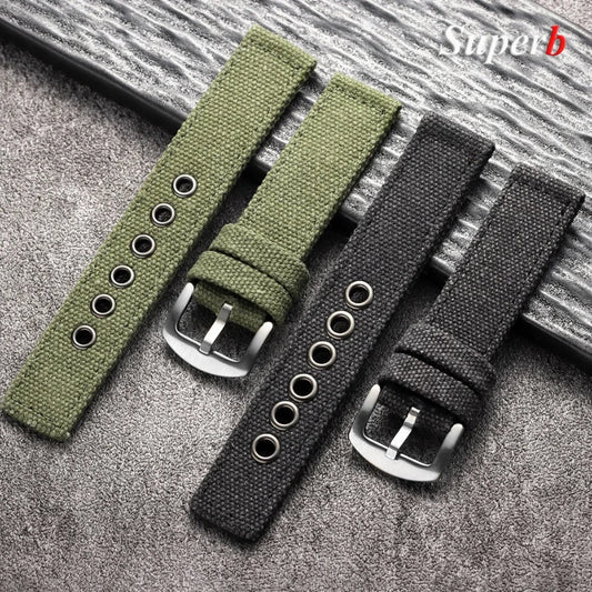 Nylon Uhrenarmband 20 22 24mm Sport Militär Stil – für Smartwatch u. Uhr
