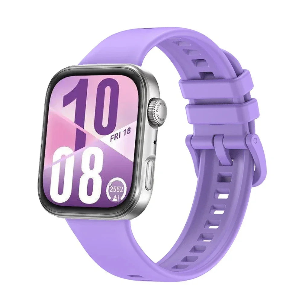 Atmungsaktives Sport-Silikonarmband mit bunter Metallschnalle für Watch Fit 3/4/4 Pro