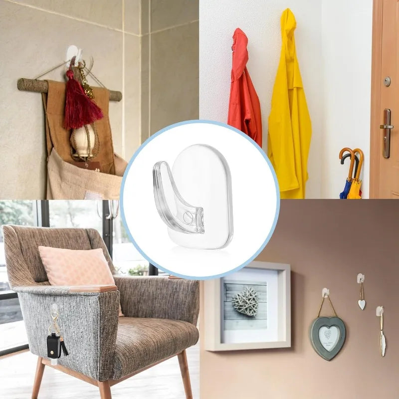 Transparente Mini Wandhaken Selbstklebend – 10/20/30 Stück für flexibles Aufhängen