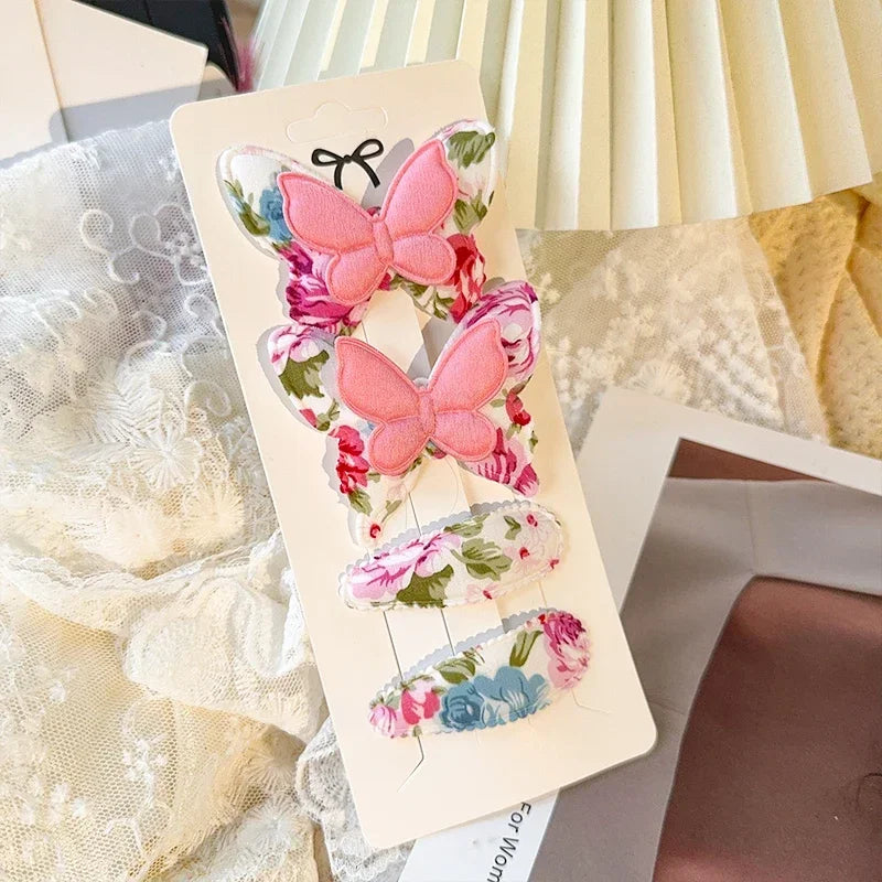4-teiliges Set Schmetterling Haarklammern aus Polyester für Mädchen
