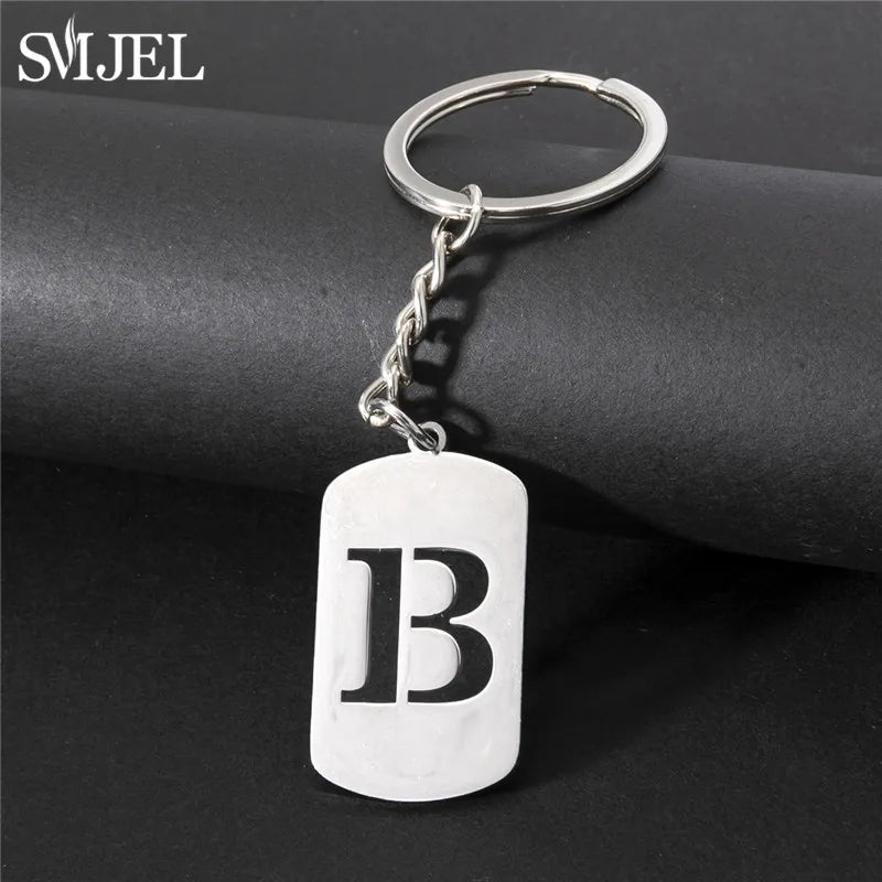 Edelstahl A-Z Buchstaben Schlüsselanhänger – Stylishes Party-Charm