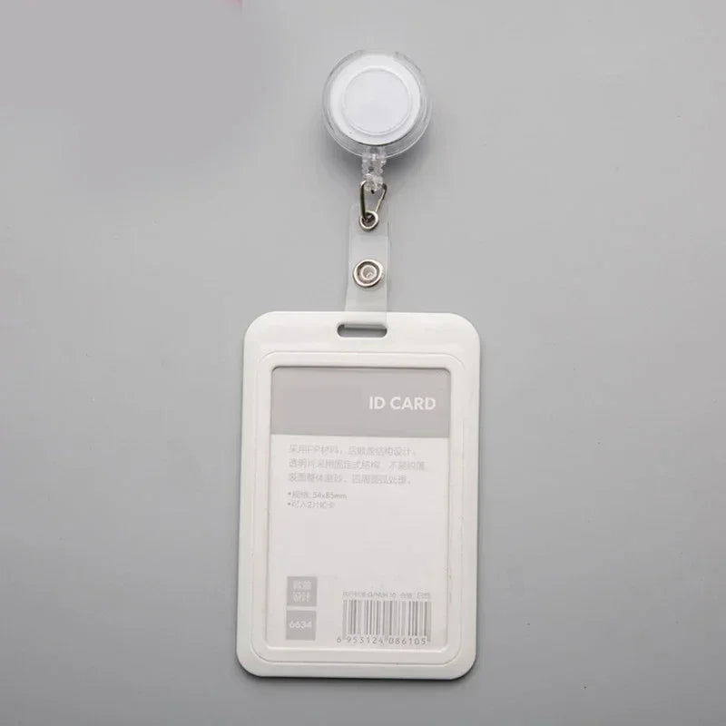 Frauen Studenten ID Kartenhalter versenkbar transparent mit Clip
