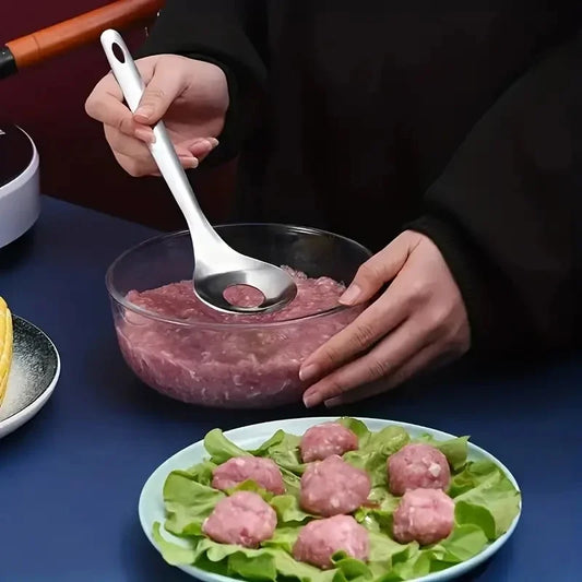 Hygienisch - Schnell: Edelstahl Frikadelle Löffel für perfekte Fleischbällchen