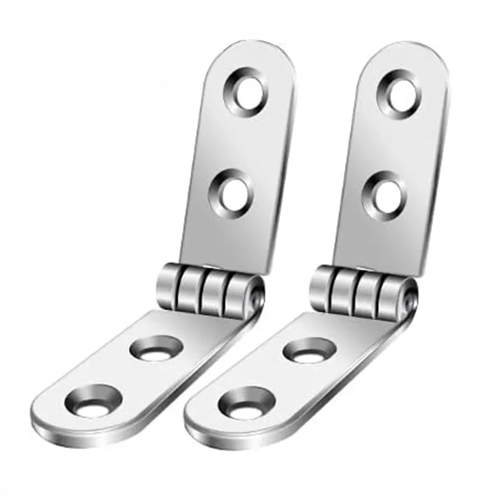 Robuste 2er-Set 180° faltbare Scharniere aus Eisen – leise - rostfrei, silber