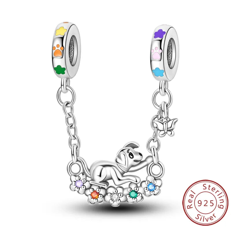 925er Sterlingsilber Charms mit Tiermotiven und Zirkon