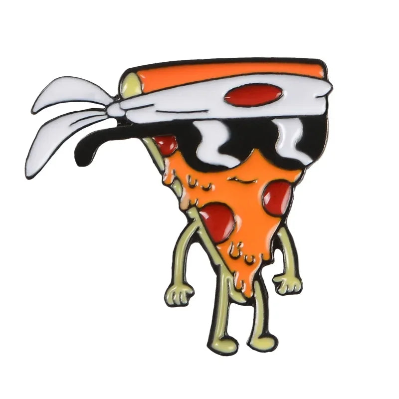 Lustige Pizza Mann Emaille Pin Brosche für Kleidung & Taschen