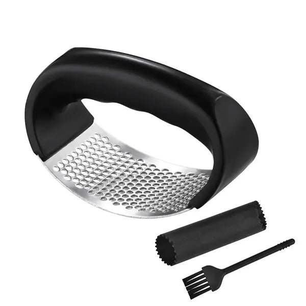 Ergonomische Edelstahl Knoblauchpresse – Robust, leicht zu reinigen, ideal für Ingwer - Knoblauch