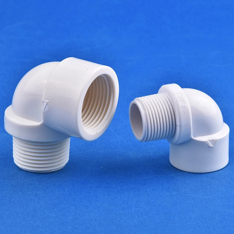 Robuster weißer PVC 90° Ellenbogen Stecker mit Außengewinde 1/2-1 für DIY - Garten