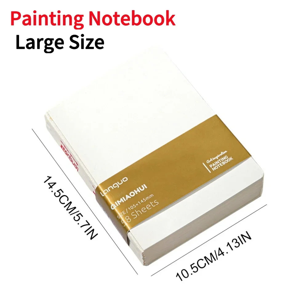 Tragbares Mini Aquarell-Palette Set mit Skizzenbuch und Binder-Clips