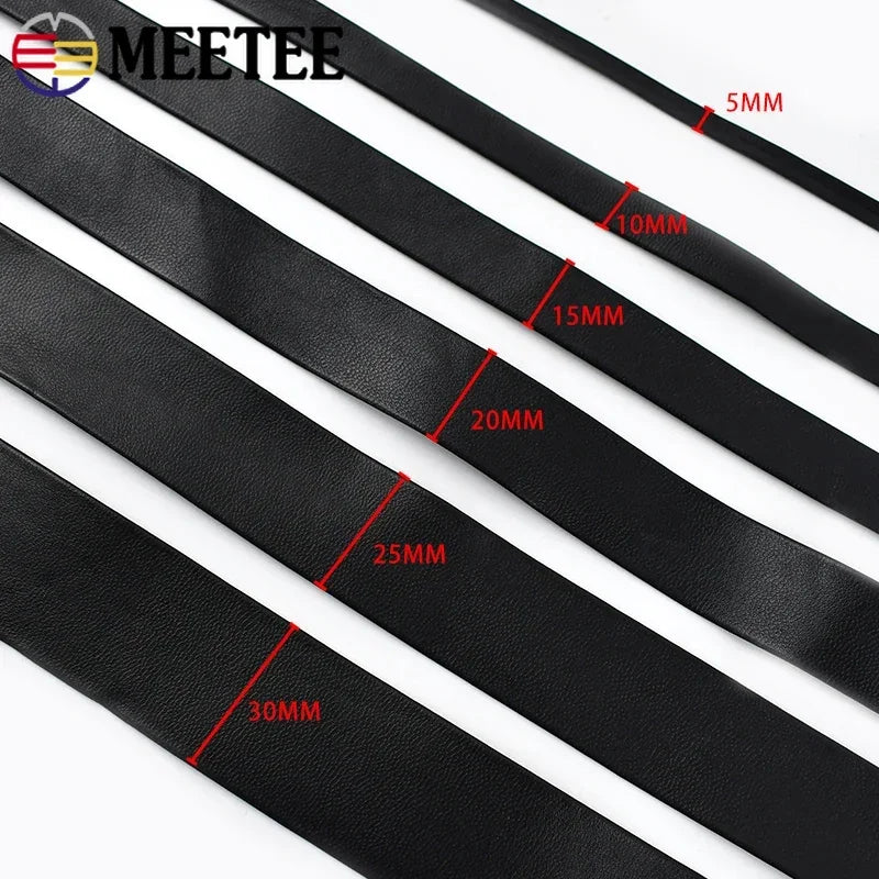 5 m PU Lederband 5-50 mm Gold Silber für DIY Schmuck Dekor Riemen