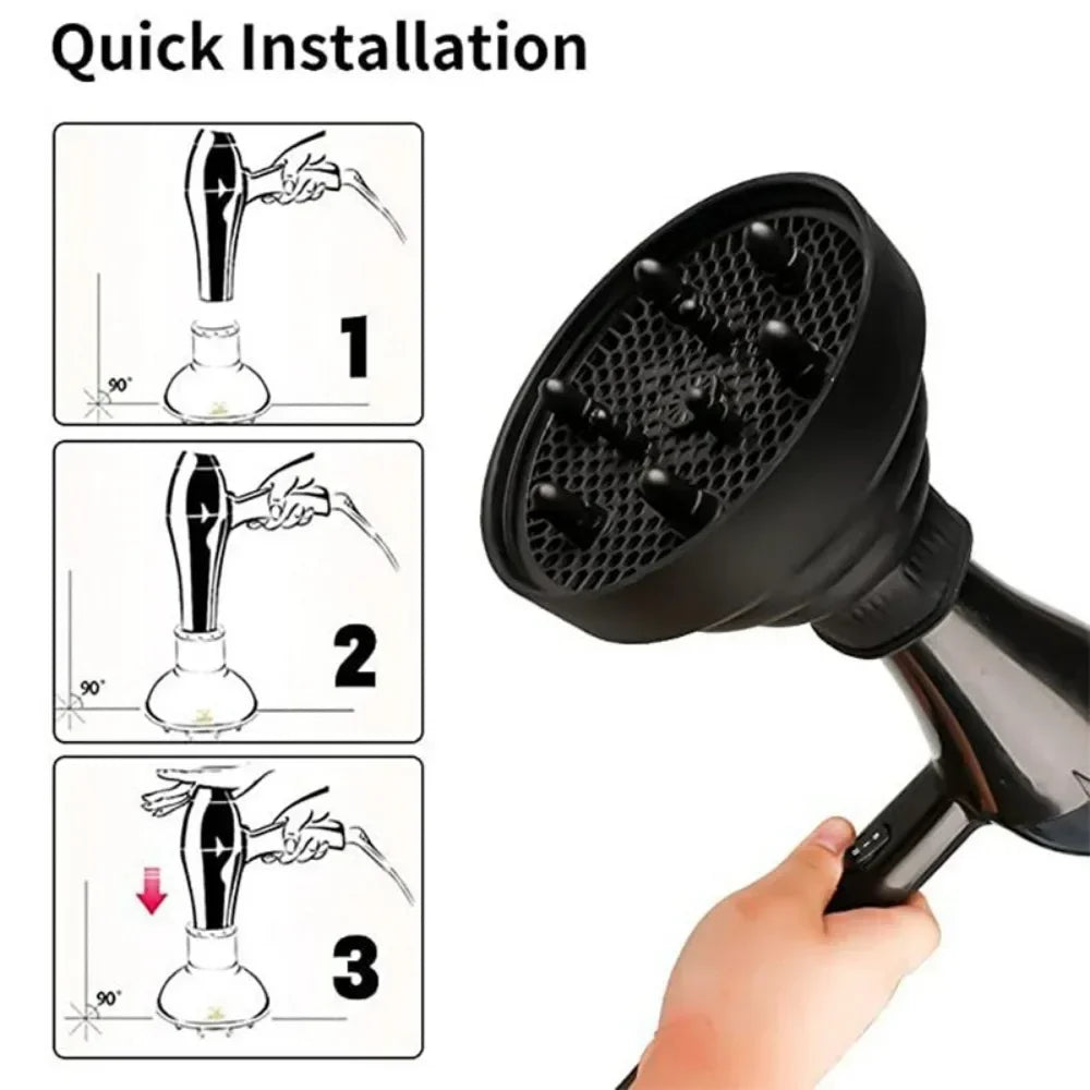 Silikon Haartrockner Diffusor Aufsatz für schonendes Lockenstyling und Trockenbläser