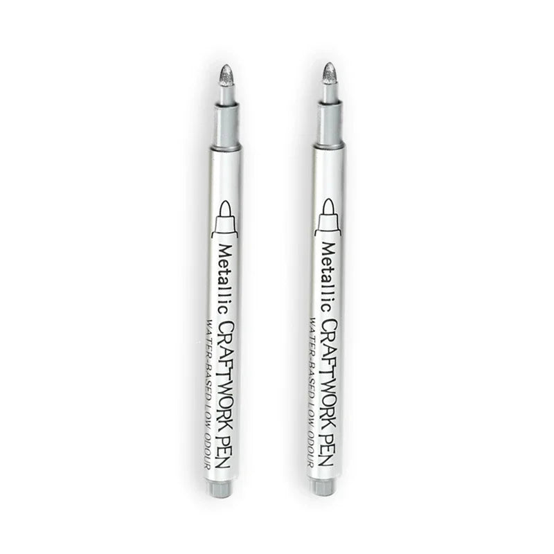 Glänzende Metallic Marker Gold - Silber – Permanente Pinselstifte für Kreative