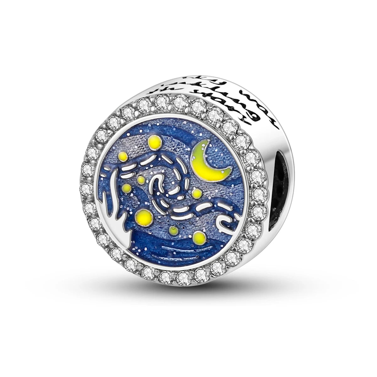 Edler Charm-Anhänger aus 925er Silber mit funkelndem blauem Zirkon – perfekt für DIY-Schmuck