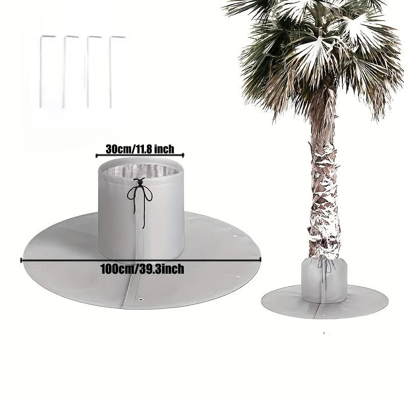 Winterlicher Baumwurzel Schutz aus Vliesstoff mit Bodennägeln