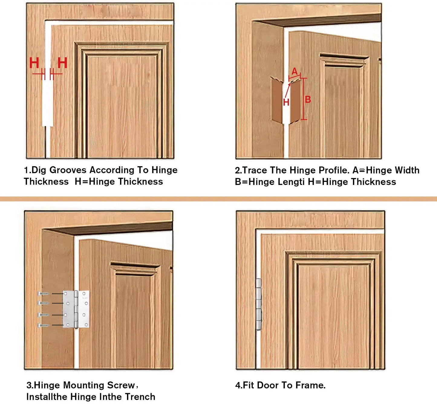 3 Zoll Edelstahl Türscharniere Flache Scharniere für Möbel und Fenster