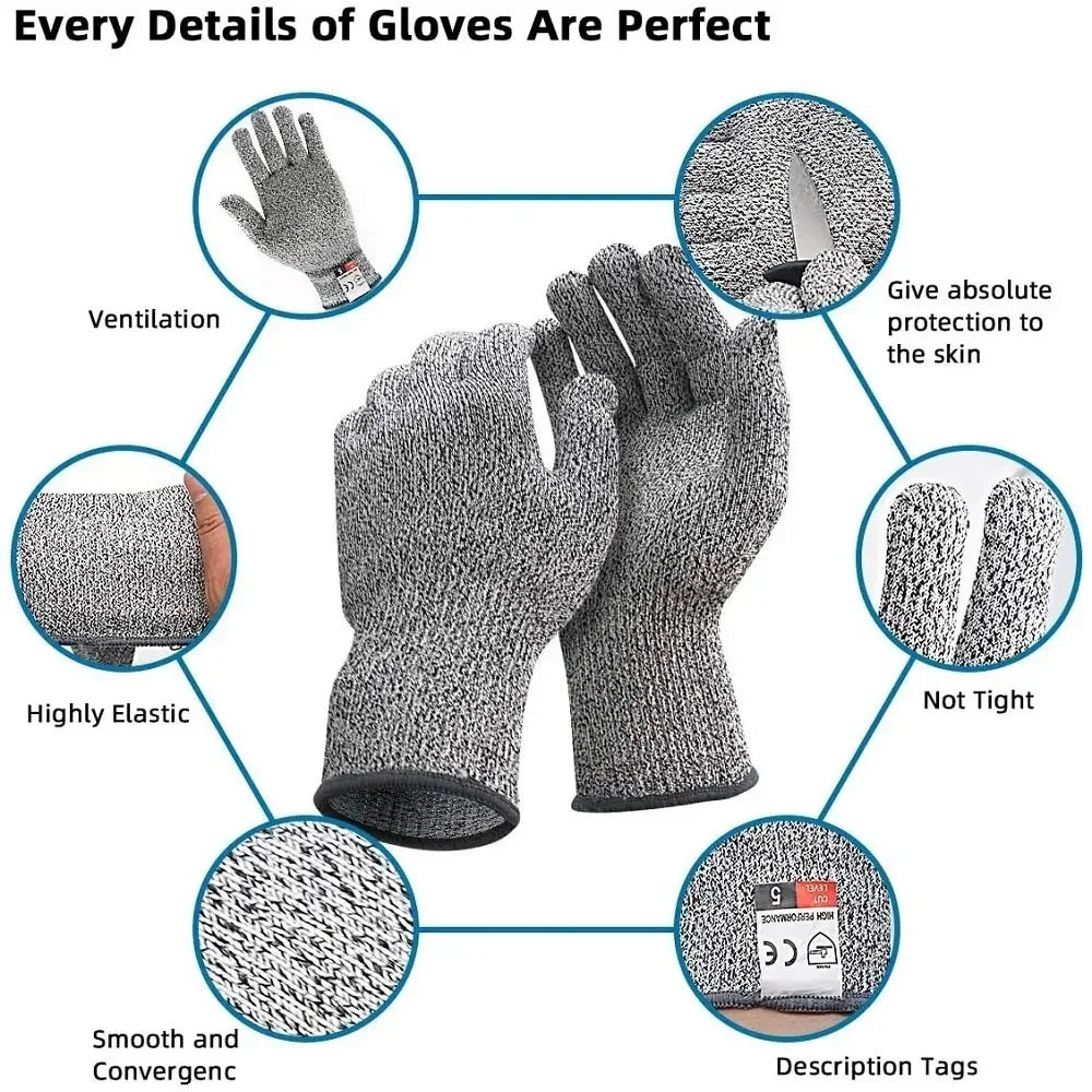 Hochfeste Anti-Schnitt-Handschuhe für Küche und Garten, sicher - bequem