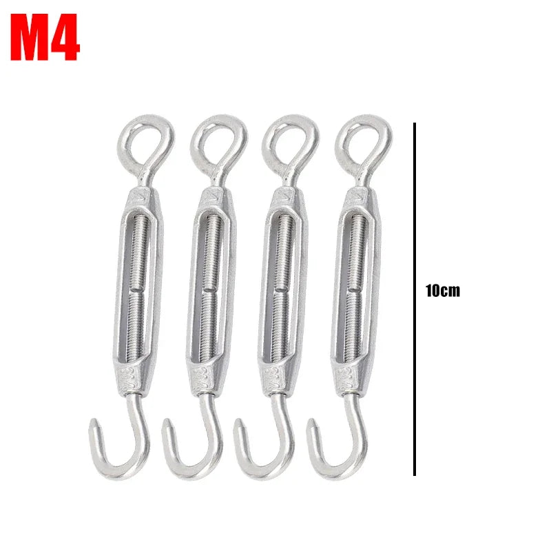 Edelstahl Haken und Öse Spanner Einstellbar Draht Seil Spannung Segel Garten-Yabubest - Home & More