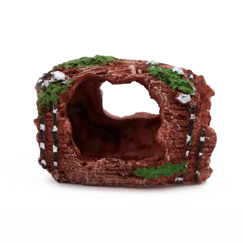 Aquarium Deko Figuren Harz – Ananas Haus Höhle Fass Cartoon Stil
